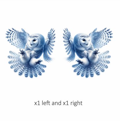 White Owl Flying With Open Feathers Vinyl Sticker Decal
