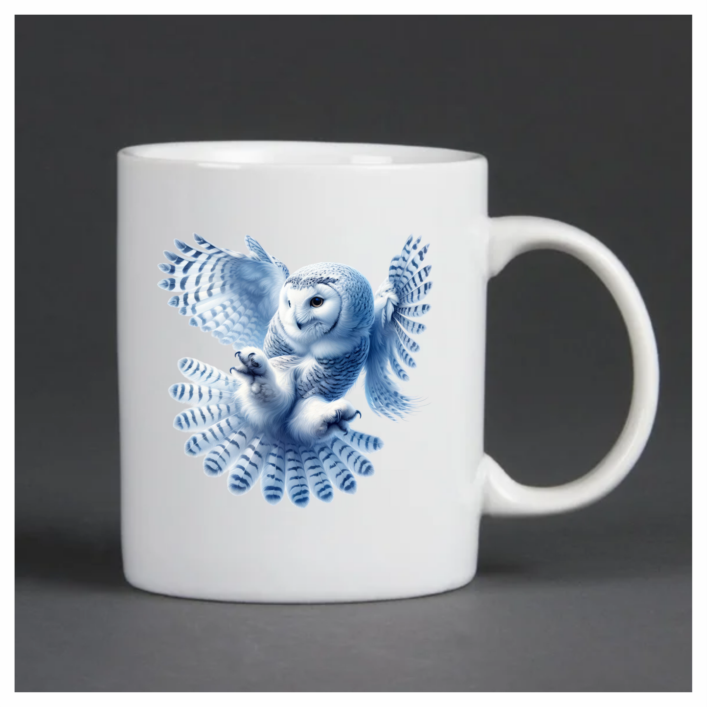 White Owl Flying With Open Feathers Vinyl Sticker Decal