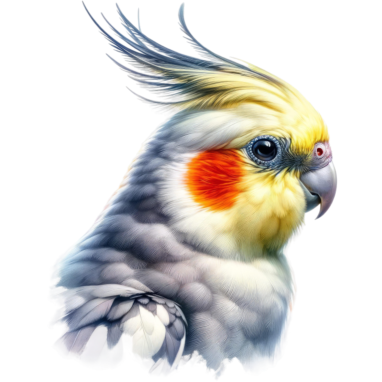 Grey Cockatiel Parrot With Orange Cheek Vinyl Sticker Decal