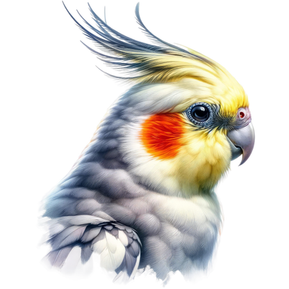 Grey Cockatiel Parrot With Orange Cheek Vinyl Sticker Decal