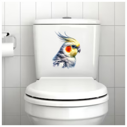 Grey Cockatiel Parrot With Orange Cheek Vinyl Sticker Decal