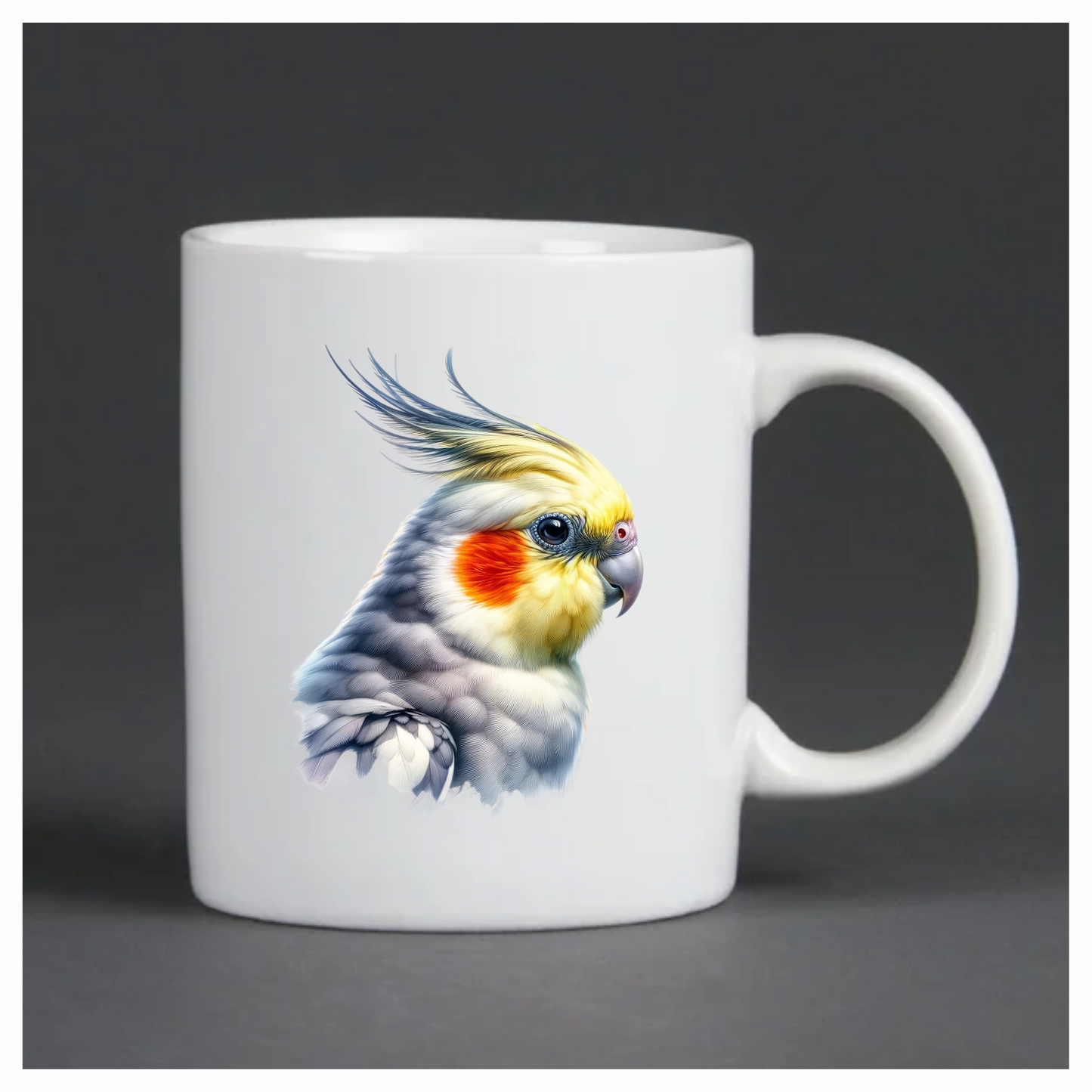 Grey Cockatiel Parrot With Orange Cheek Vinyl Sticker Decal