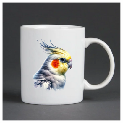 Grey Cockatiel Parrot With Orange Cheek Vinyl Sticker Decal