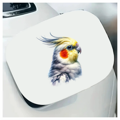 Grey Cockatiel Parrot With Orange Cheek Vinyl Sticker Decal