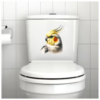 Yellow Cockatiel Parrot With Orange Cheek Vinyl Sticker Decal