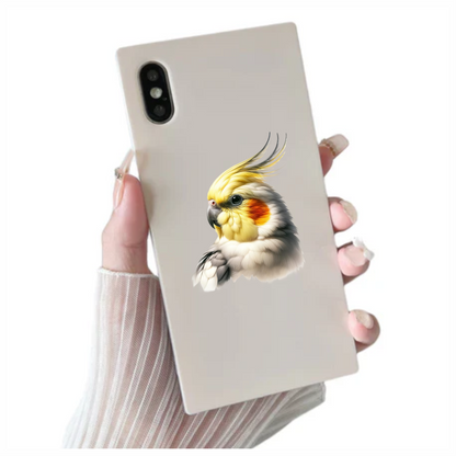 Yellow Cockatiel Parrot With Orange Cheek Vinyl Sticker Decal