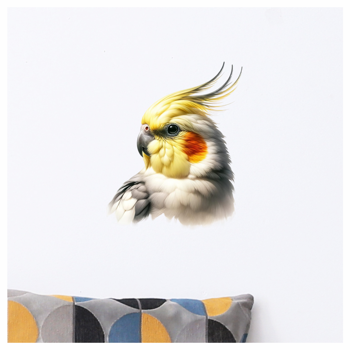 Yellow Cockatiel Parrot With Orange Cheek Vinyl Sticker Decal