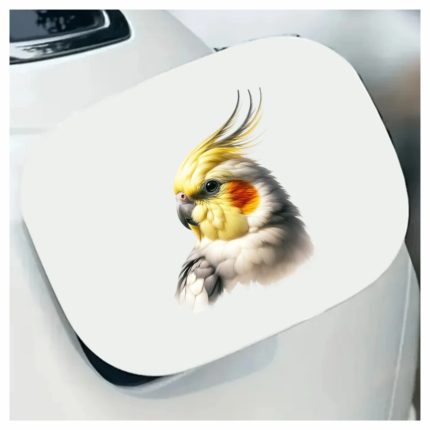 Yellow Cockatiel Parrot With Orange Cheek Vinyl Sticker Decal