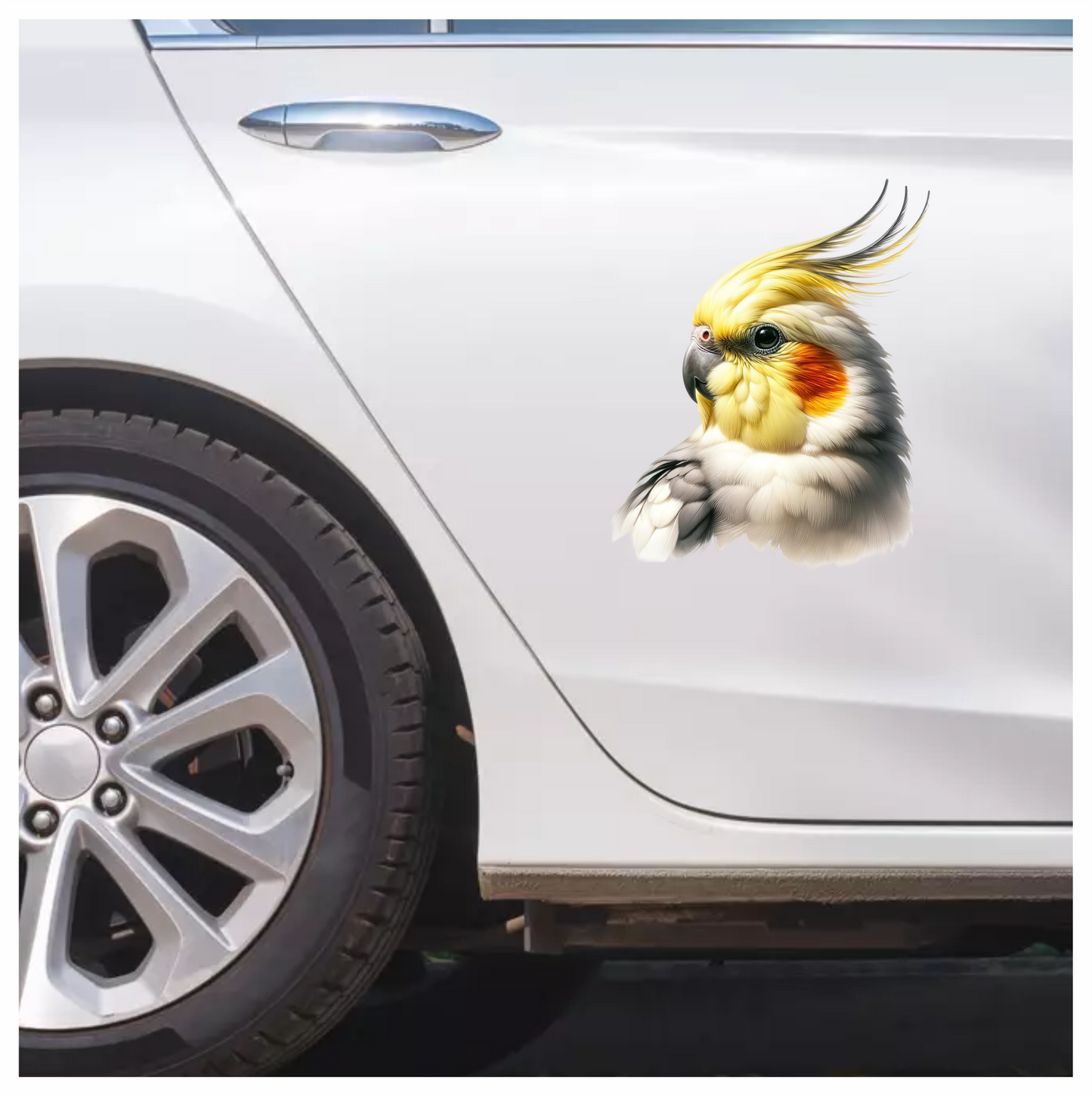Yellow Cockatiel Parrot With Orange Cheek Vinyl Sticker Decal