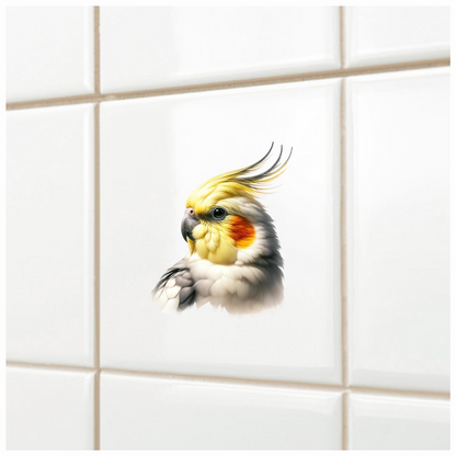Yellow Cockatiel Parrot With Orange Cheek Vinyl Sticker Decal