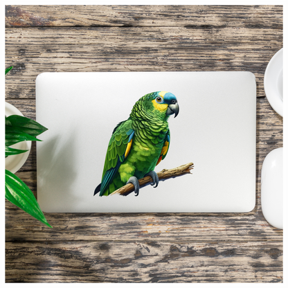 White Cockatiel Parrot Flying With Crest Vinyl Sticker Decal