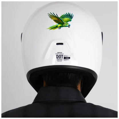Green Parrot Amazon Flying With Feathers Vinyl Sticker Decal