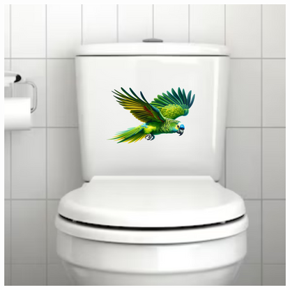 Green Parrot Amazon Flying With Feathers Vinyl Sticker Decal
