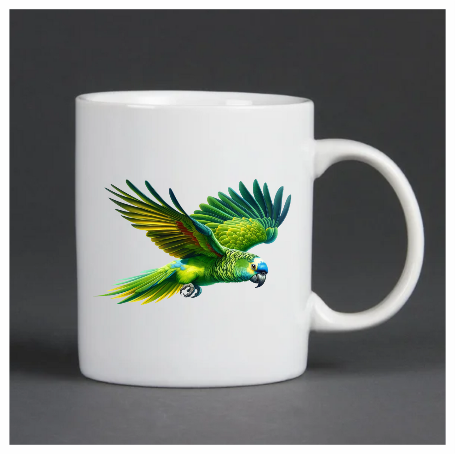 Green Parrot Amazon Flying With Feathers Vinyl Sticker Decal