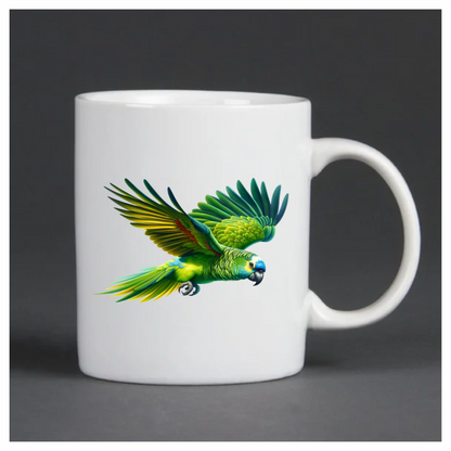 Green Parrot Amazon Flying With Feathers Vinyl Sticker Decal