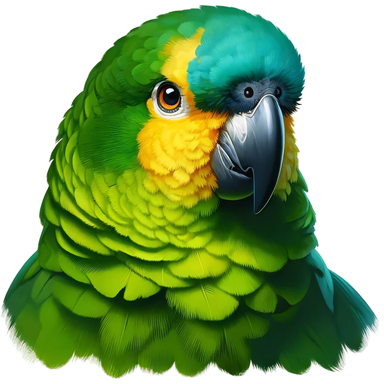 Green Parrot Amazon Head Close Up Vinyl Sticker Decal