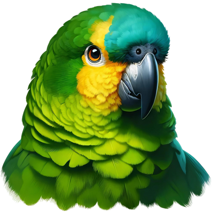 Green Parrot Amazon Head Close Up Vinyl Sticker Decal