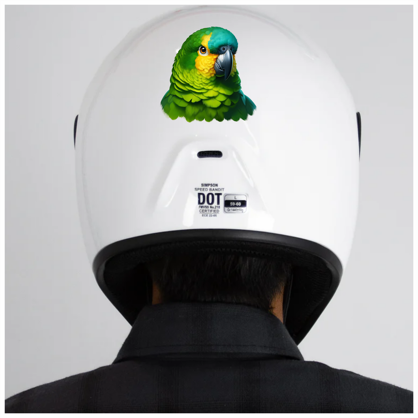 Green Parrot Amazon Head Close Up Vinyl Sticker Decal