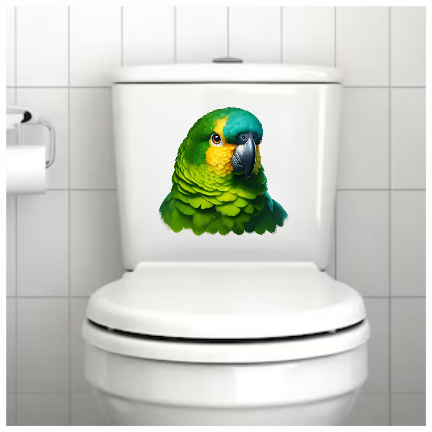 Green Parrot Amazon Head Close Up Vinyl Sticker Decal