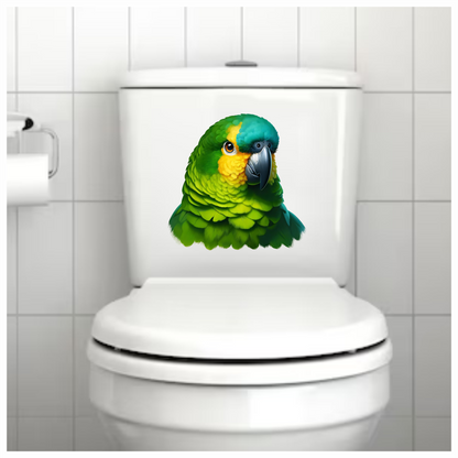 Green Parrot Amazon Head Close Up Vinyl Sticker Decal
