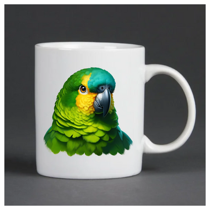 Green Parrot Amazon Head Close Up Vinyl Sticker Decal