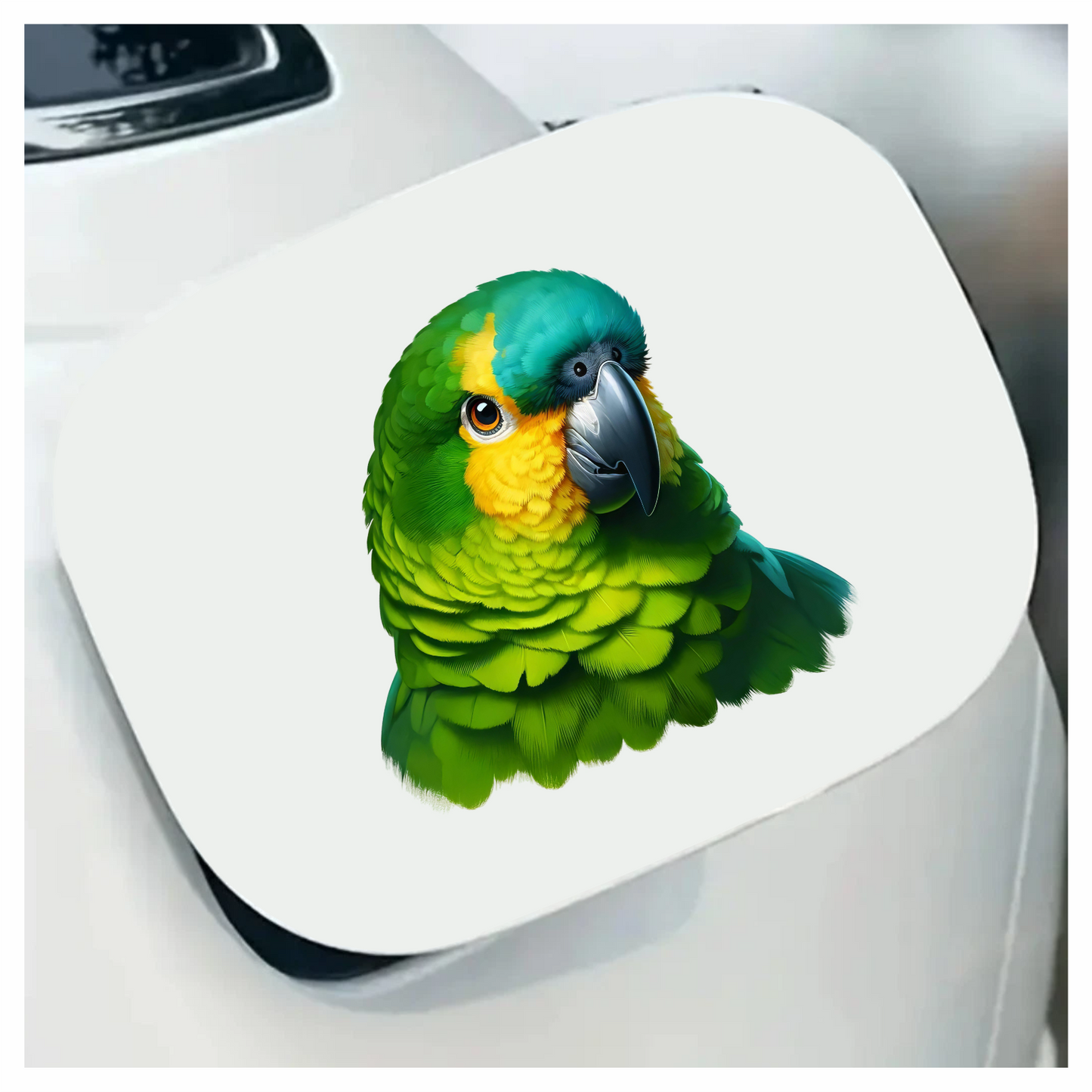 Green Parrot Amazon Head Close Up Vinyl Sticker Decal