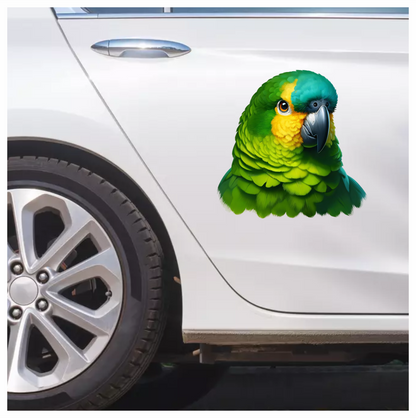Green Parrot Amazon Head Close Up Vinyl Sticker Decal