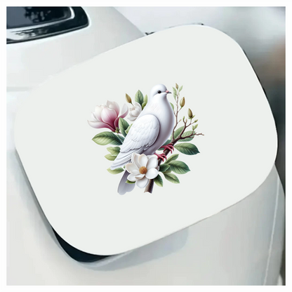 White Dove Bird Perched On Branch Vinyl Sticker Decal
