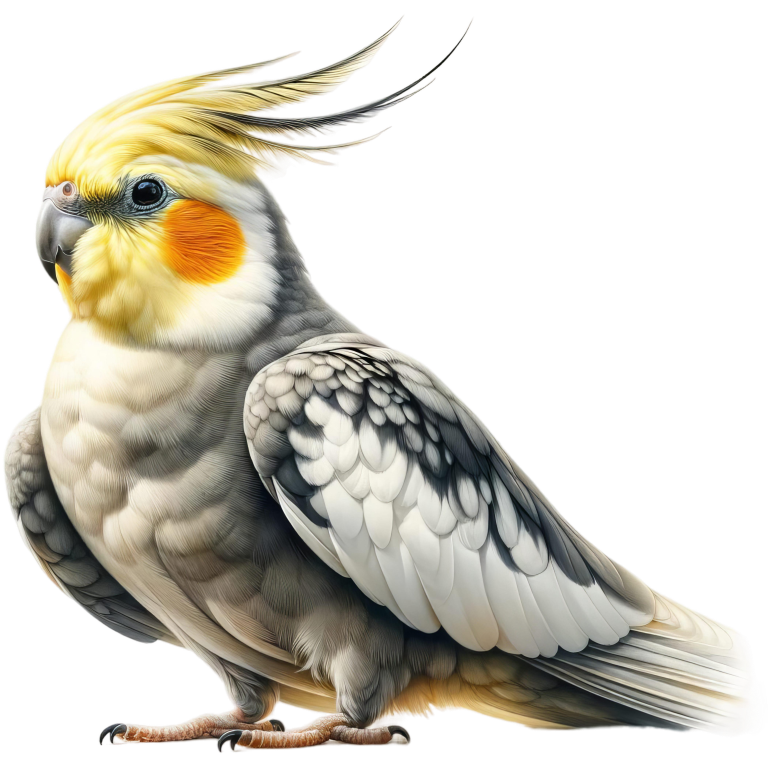 Grey Cockatiel Bird With Yellow Head Vinyl Sticker Decal