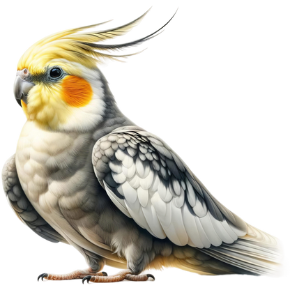 Grey Cockatiel Bird With Yellow Head Vinyl Sticker Decal