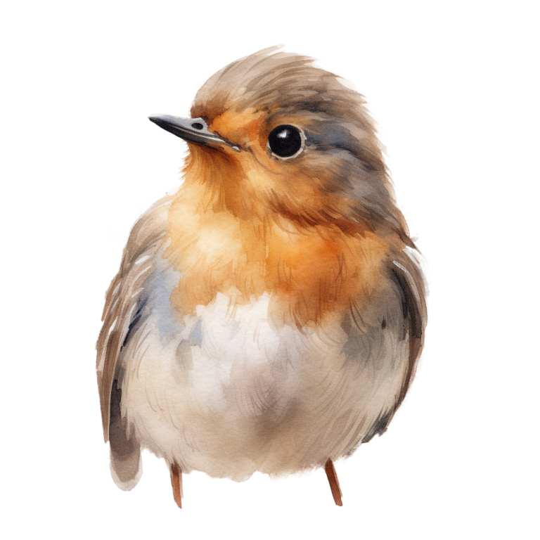 Brown Bird Robin Small Cute Vinyl Sticker Decal