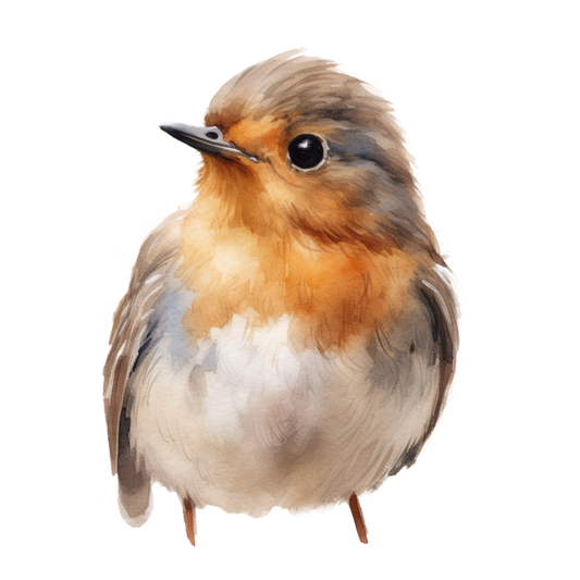 Brown Bird Robin Small Cute Vinyl Sticker Decal