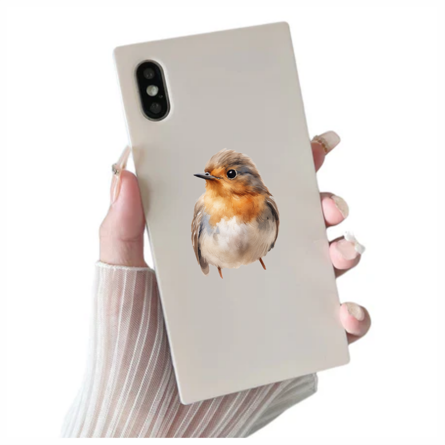 Brown Bird Robin Small Cute Vinyl Sticker Decal