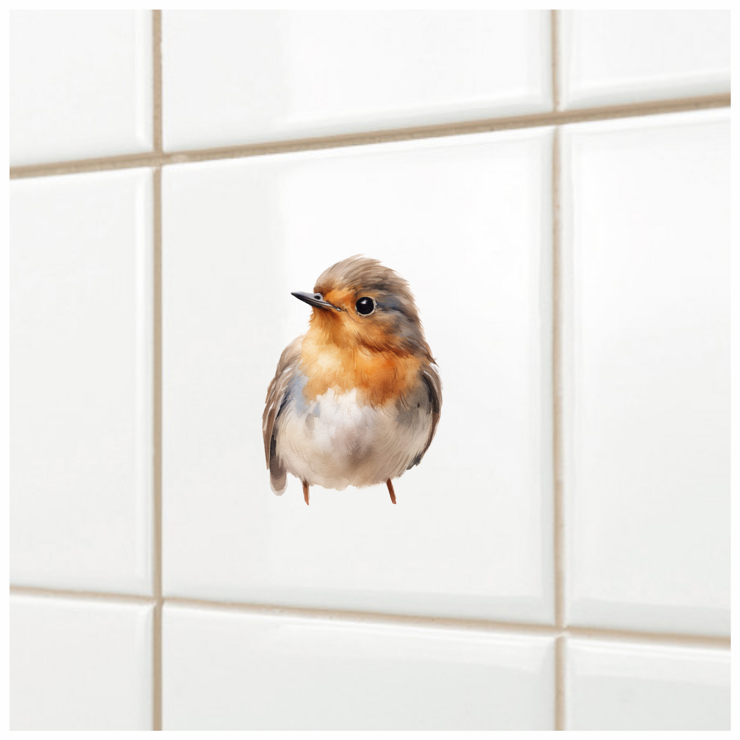 Brown Bird Robin Small Cute Vinyl Sticker Decal