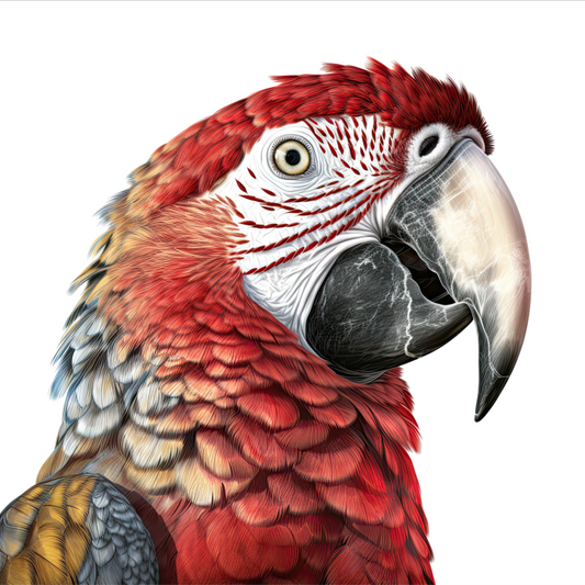 Red Macaw Parrot With Large Beak Vinyl Sticker Decal
