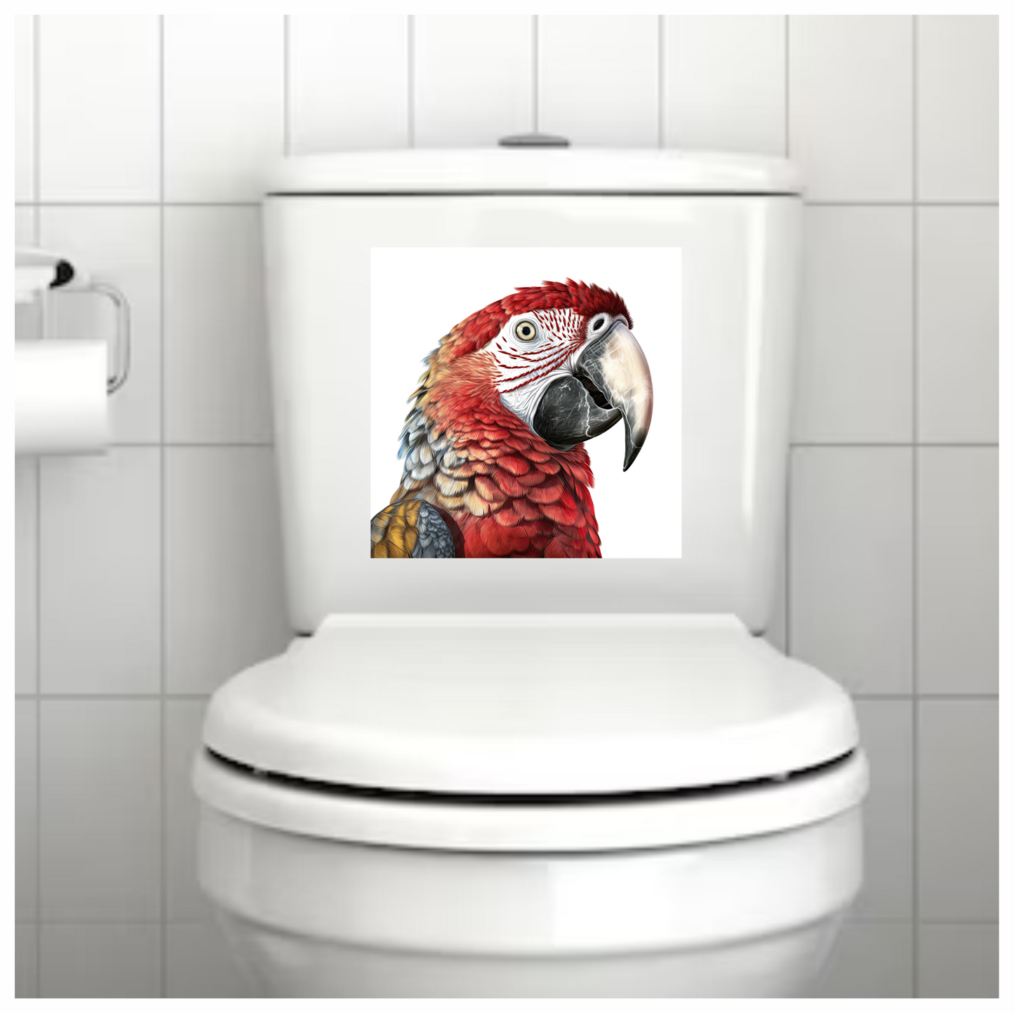 Red Macaw Parrot With Large Beak Vinyl Sticker Decal