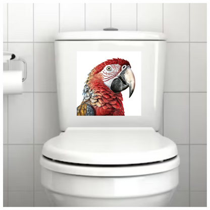 Red Macaw Parrot With Large Beak Vinyl Sticker Decal