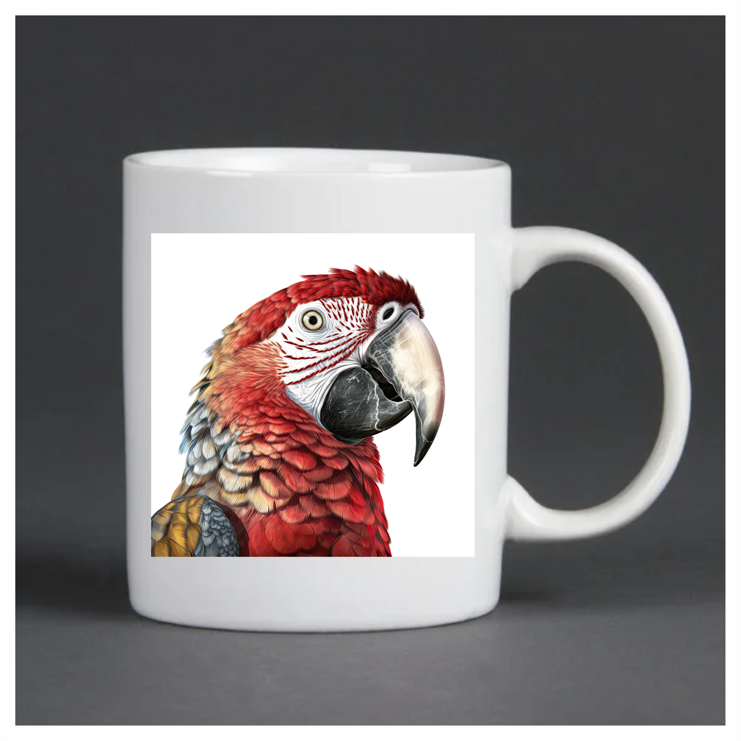 Red Macaw Parrot With Large Beak Vinyl Sticker Decal