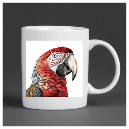 Red Macaw Parrot With Large Beak Vinyl Sticker Decal