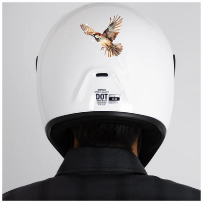 Brown Sparrow Bird With Open Wings Vinyl Sticker Decal