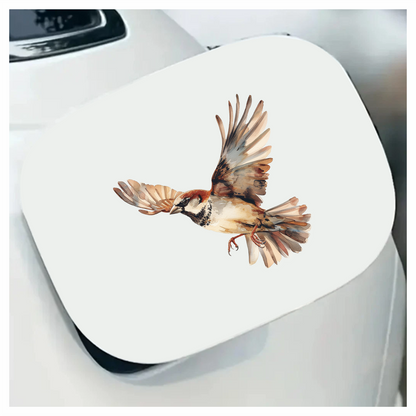 Brown Sparrow Bird With Open Wings Vinyl Sticker Decal