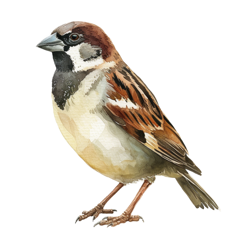 Brown Sparrow Bird With Black Mark Vinyl Sticker Decal