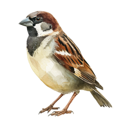 Brown Sparrow Bird With Black Mark Vinyl Sticker Decal