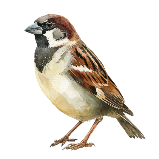 Brown Sparrow Bird With Black Mark Vinyl Sticker Decal