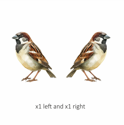 Brown Sparrow Bird With Black Mark Vinyl Sticker Decal