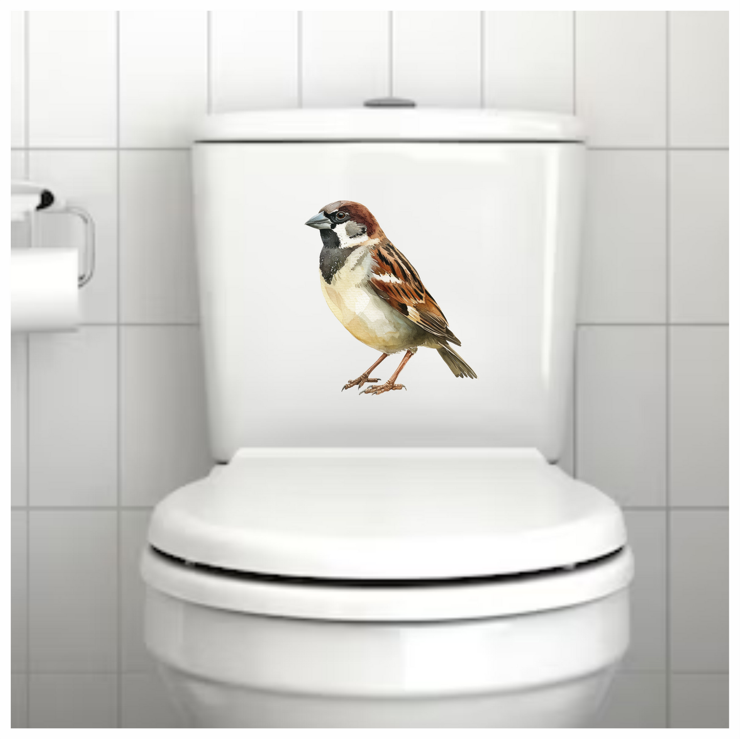 Brown Sparrow Bird With Black Mark Vinyl Sticker Decal