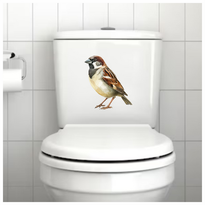 Brown Sparrow Bird With Black Mark Vinyl Sticker Decal