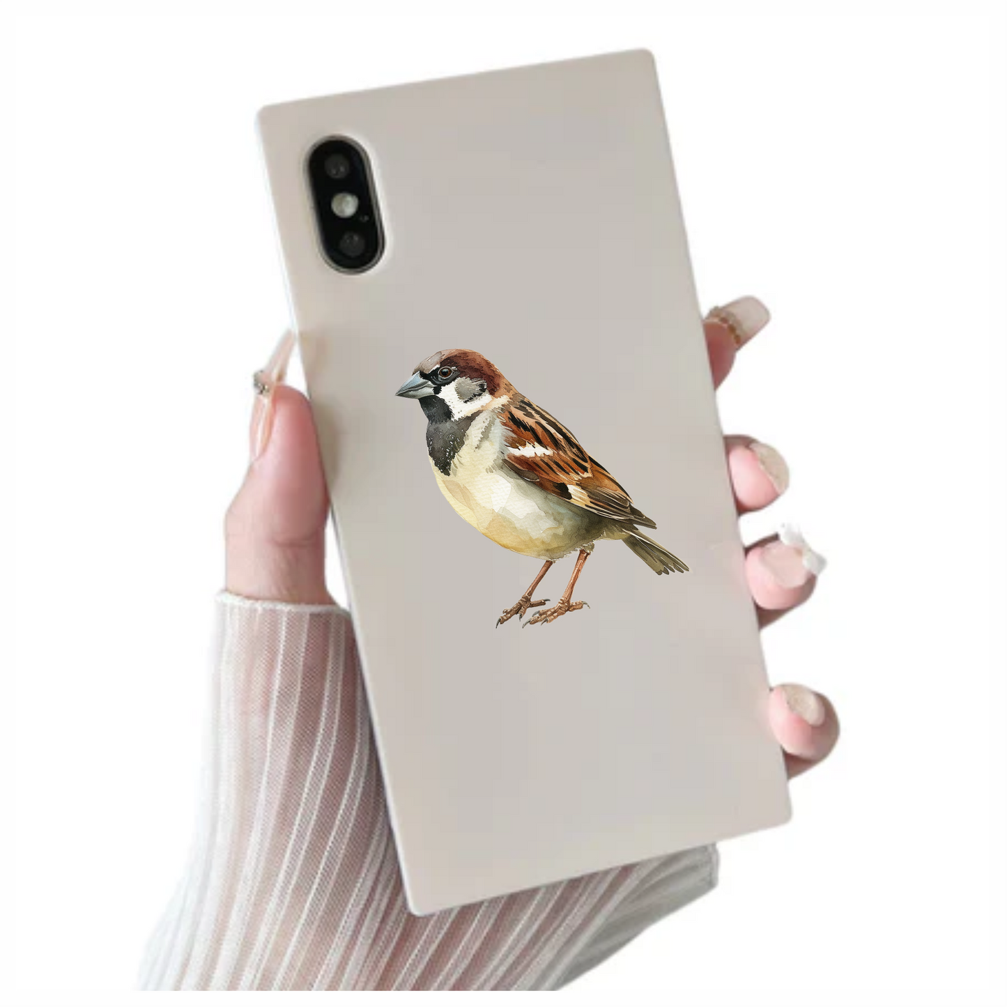 Brown Sparrow Bird With Black Mark Vinyl Sticker Decal
