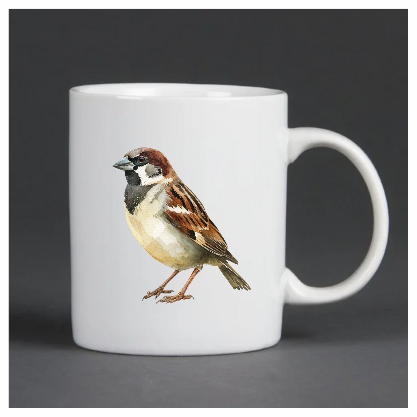 Brown Sparrow Bird With Black Mark Vinyl Sticker Decal