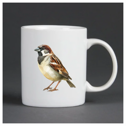 Brown Sparrow Bird With Black Mark Vinyl Sticker Decal